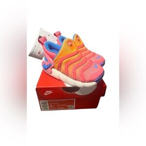 Nike Dynamo Go SE Toddler Shoes Size 7C Pink Orange Slip-On Sneakers NWT.